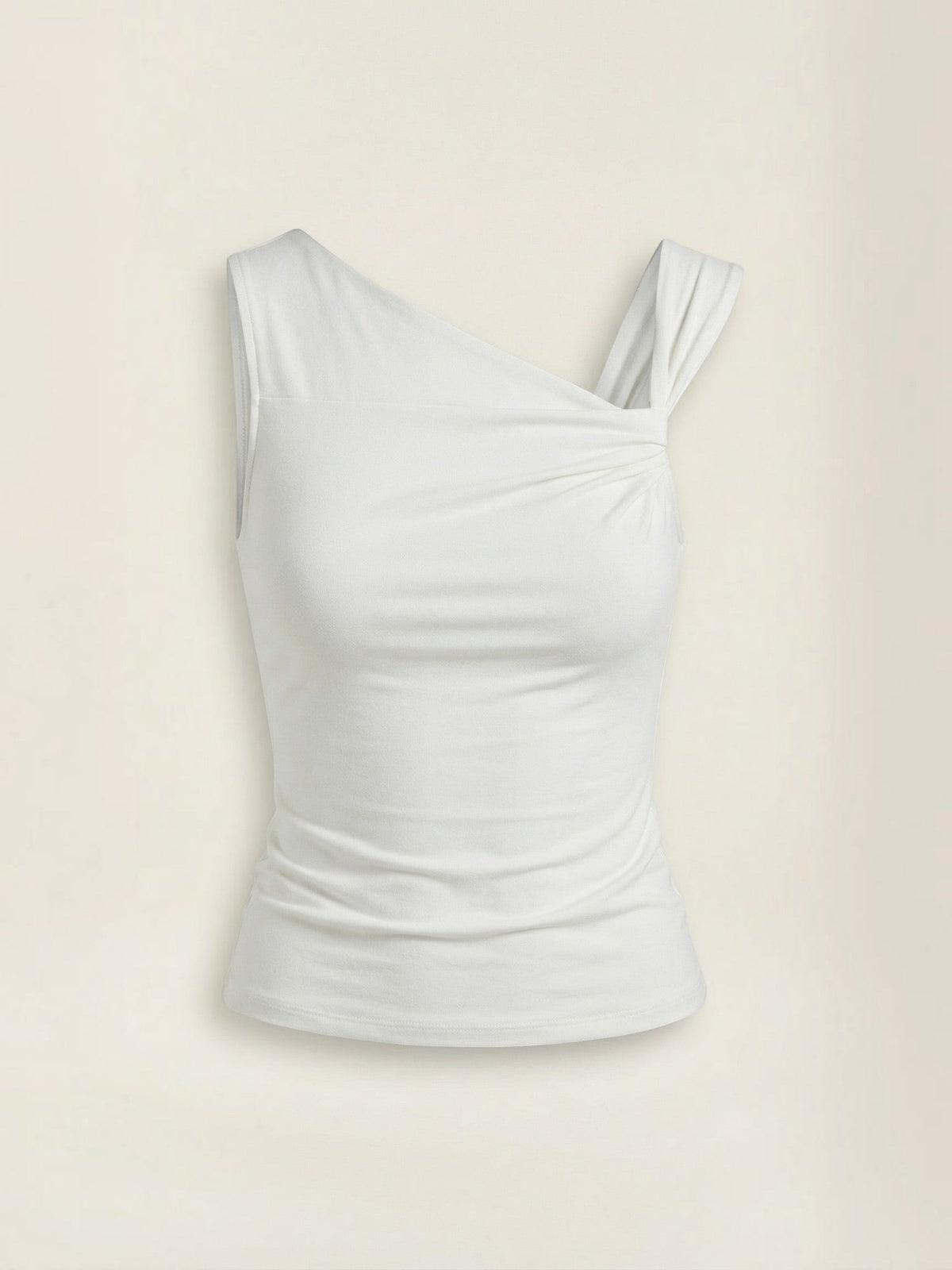 Asymmetrisches One-Shoulder-Top mit Raffung