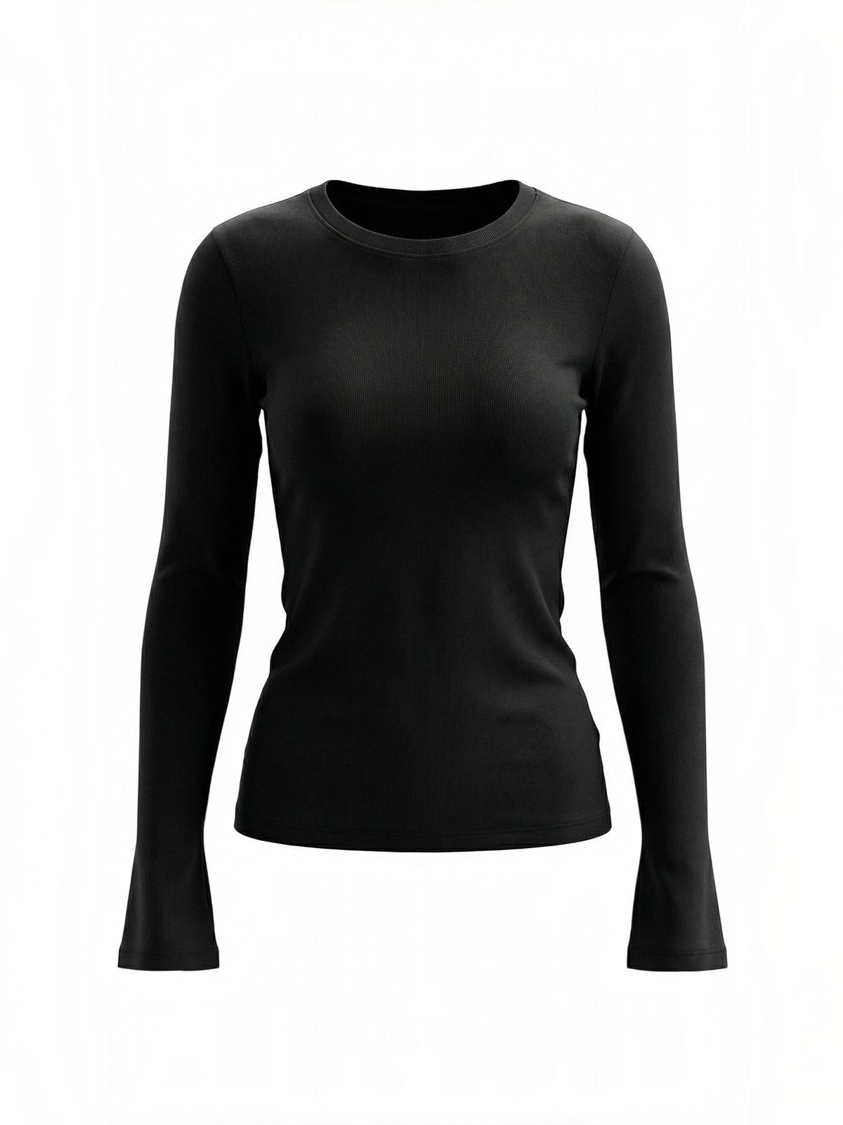 Klassisches geripptes Langarmshirt