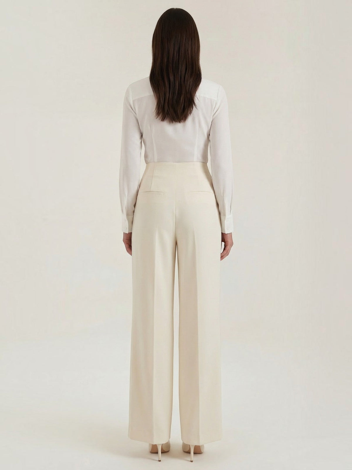 Plissierte Hose mit hohem Bund und weitem Bein