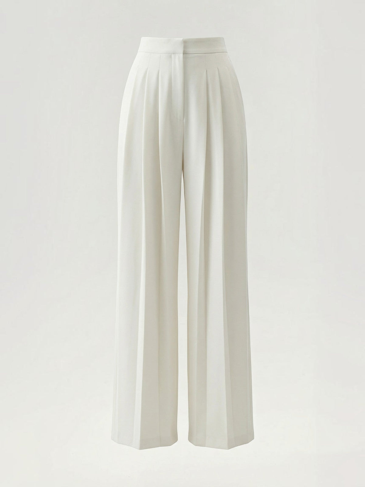 Plissierte Hose mit hohem Bund und weitem Bein