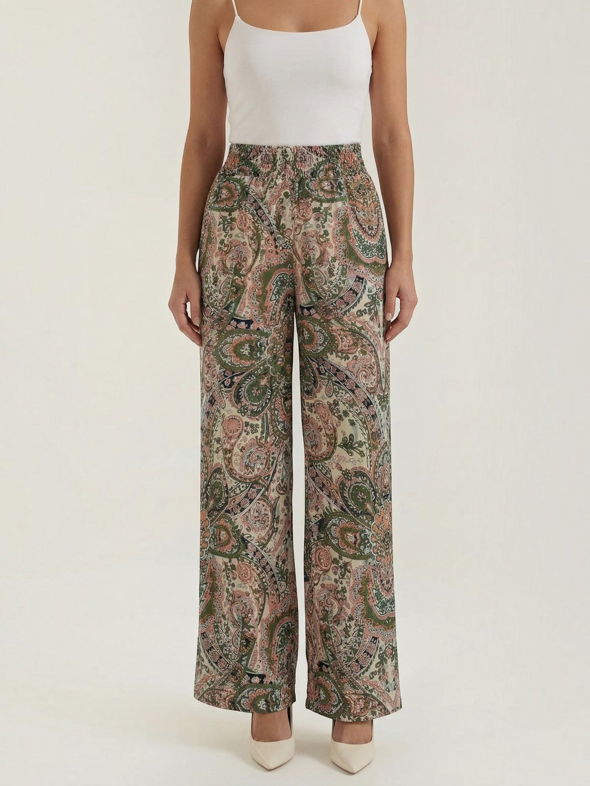 Weite Hose mit Paisley-Muster