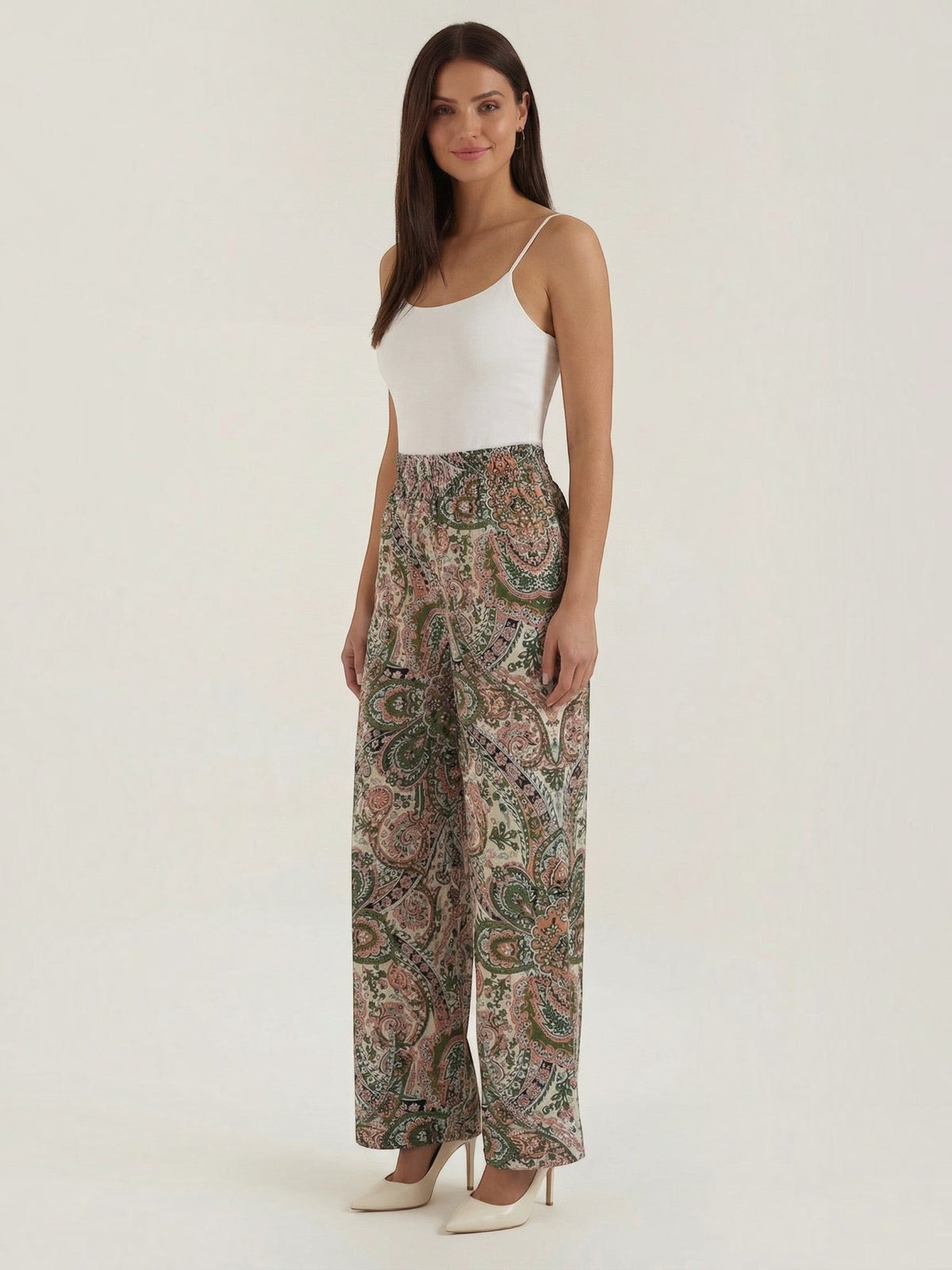 Weite Hose mit Paisley-Muster