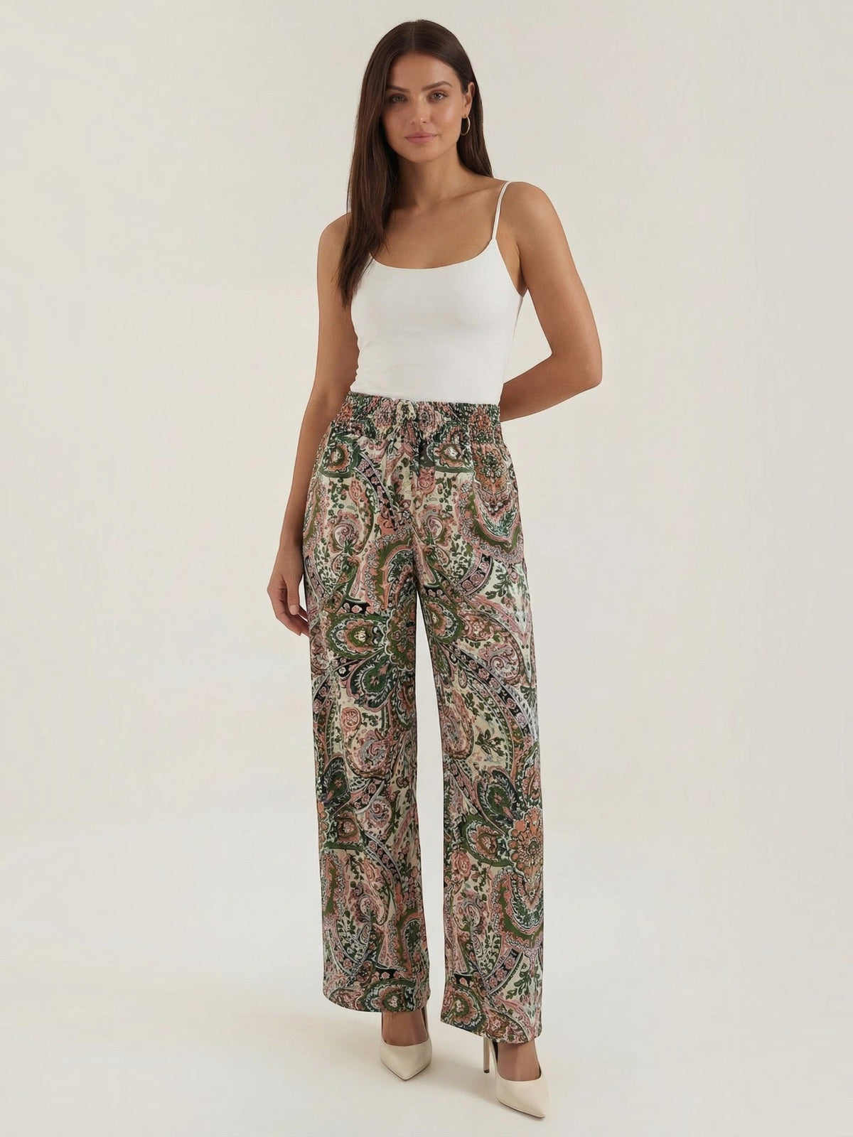 Weite Hose mit Paisley-Muster