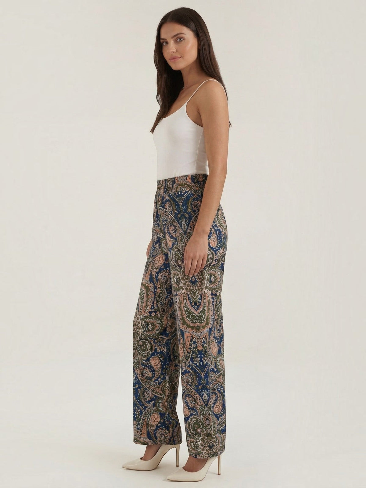 Weite Hose mit Paisley-Muster