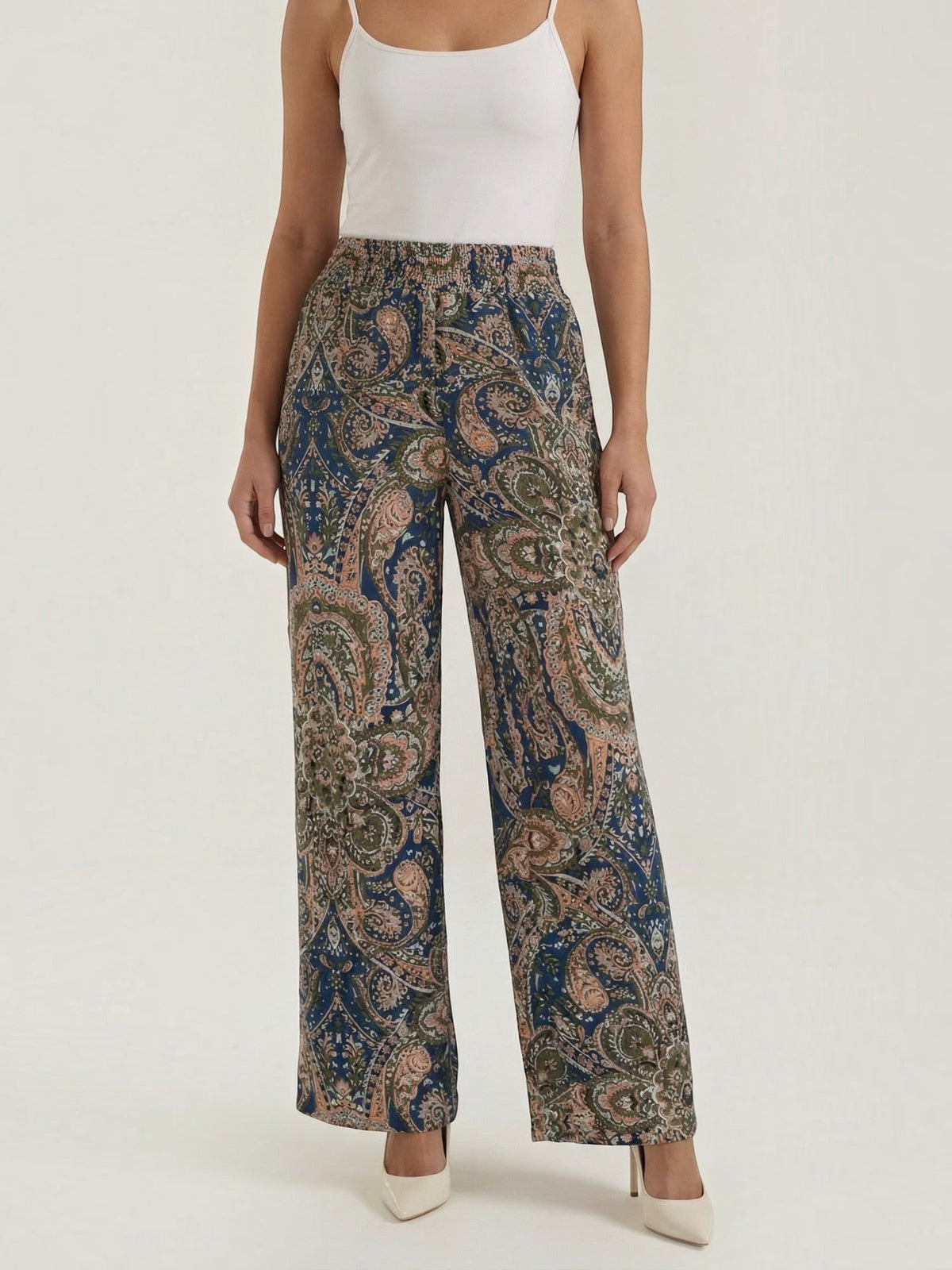 Weite Hose mit Paisley-Muster
