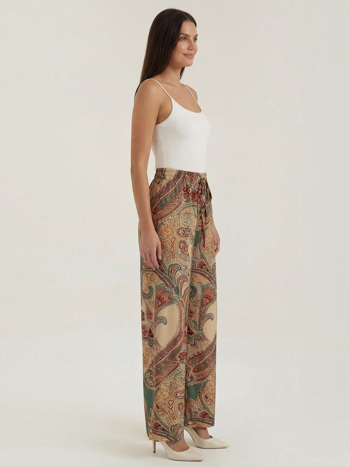 Weite Hose mit Paisley-Muster