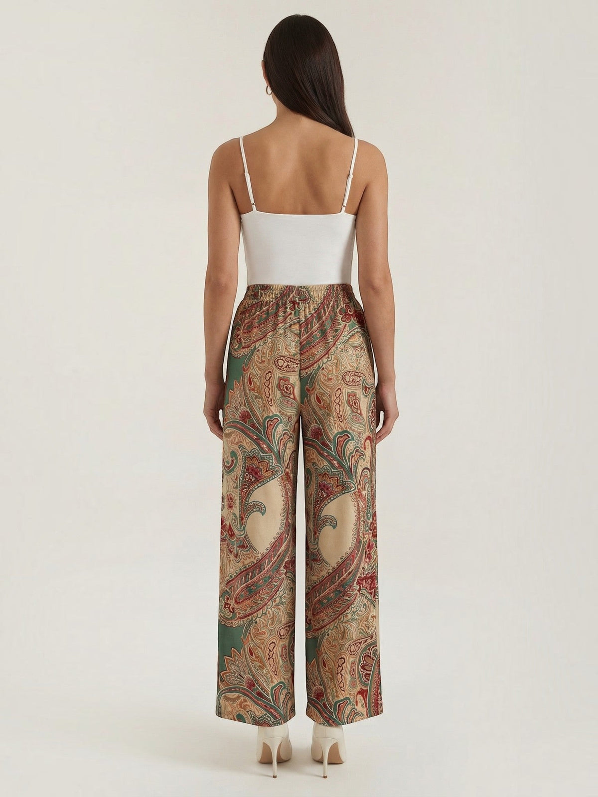 Weite Hose mit Paisley-Muster