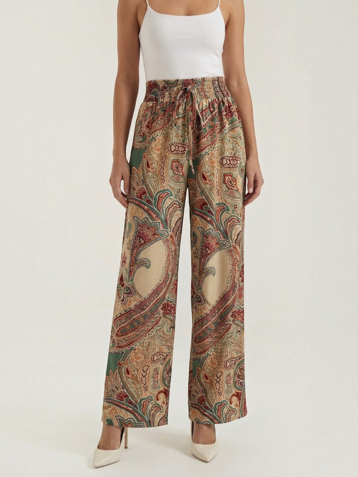 Weite Hose mit Paisley-Muster
