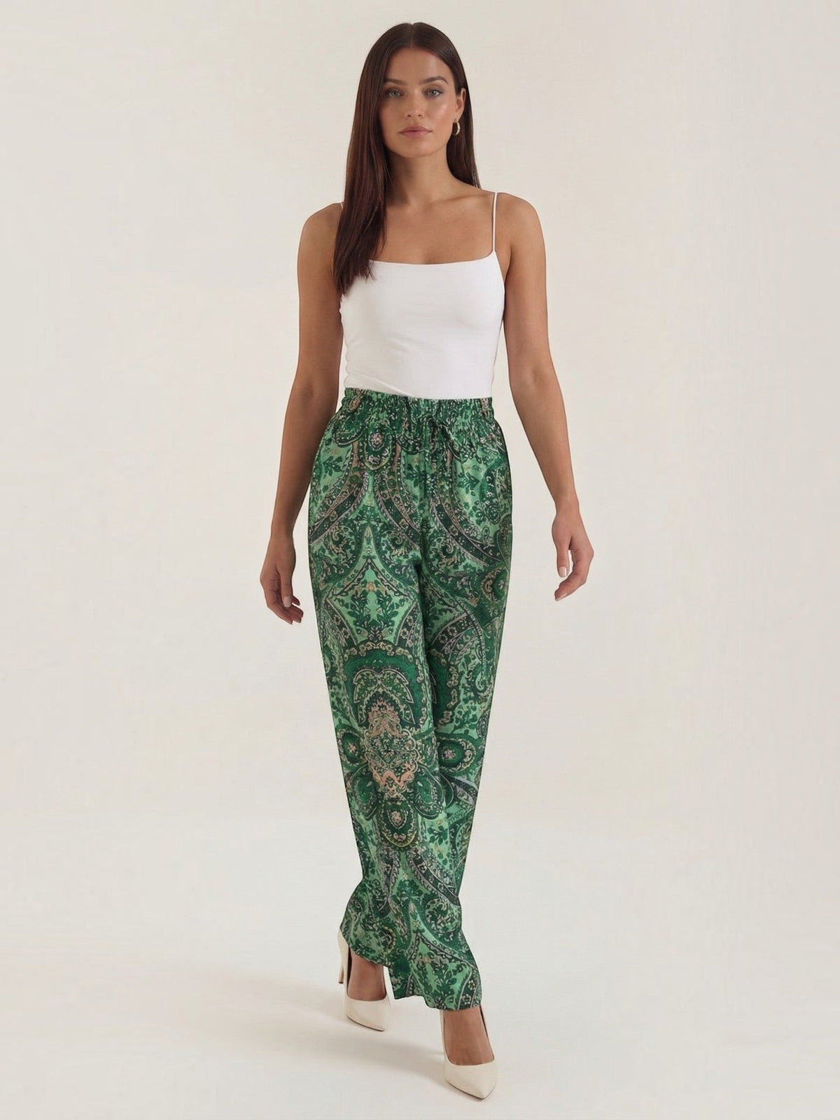 Weite Hose mit Paisley-Muster