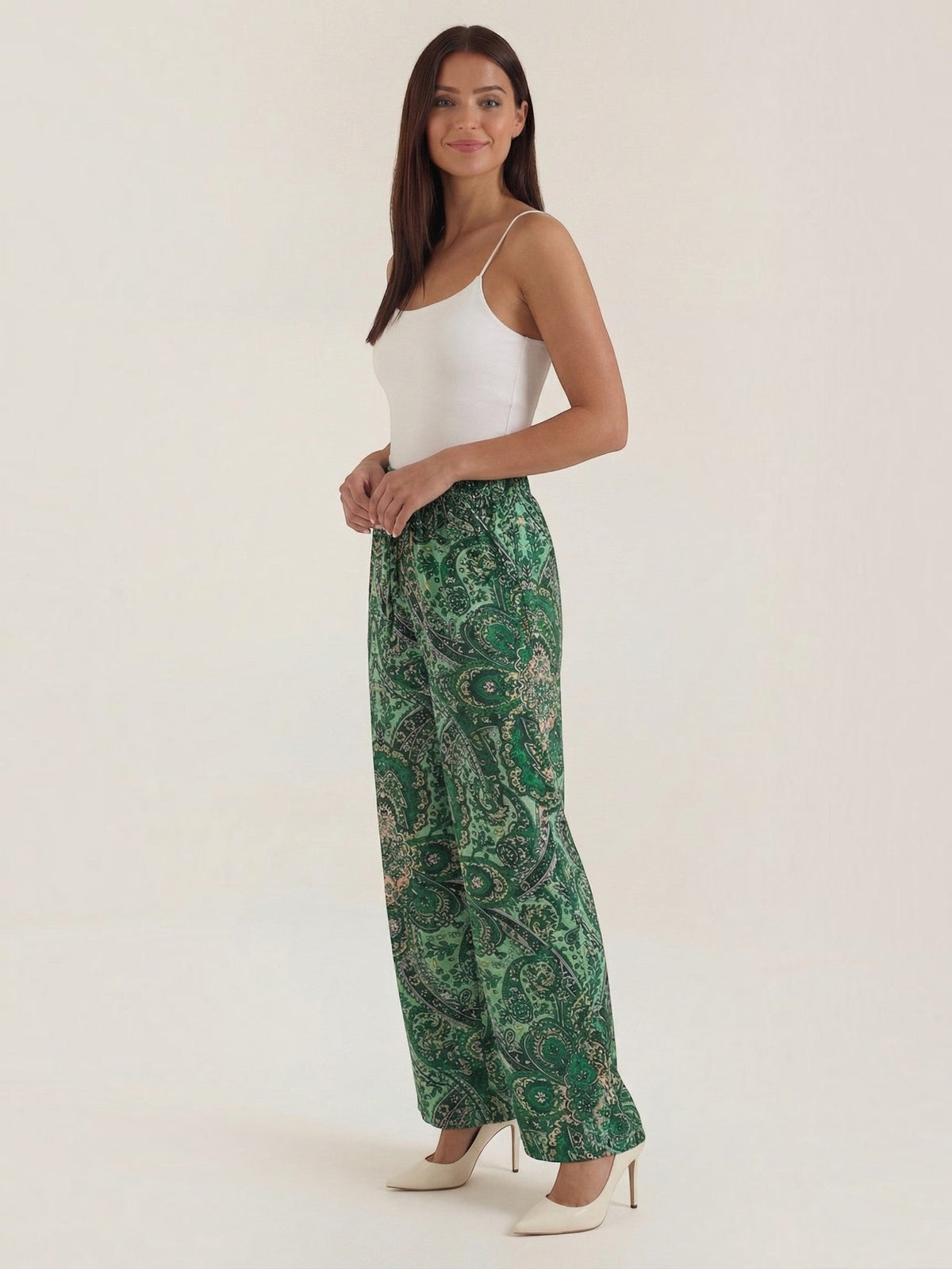 Weite Hose mit Paisley-Muster