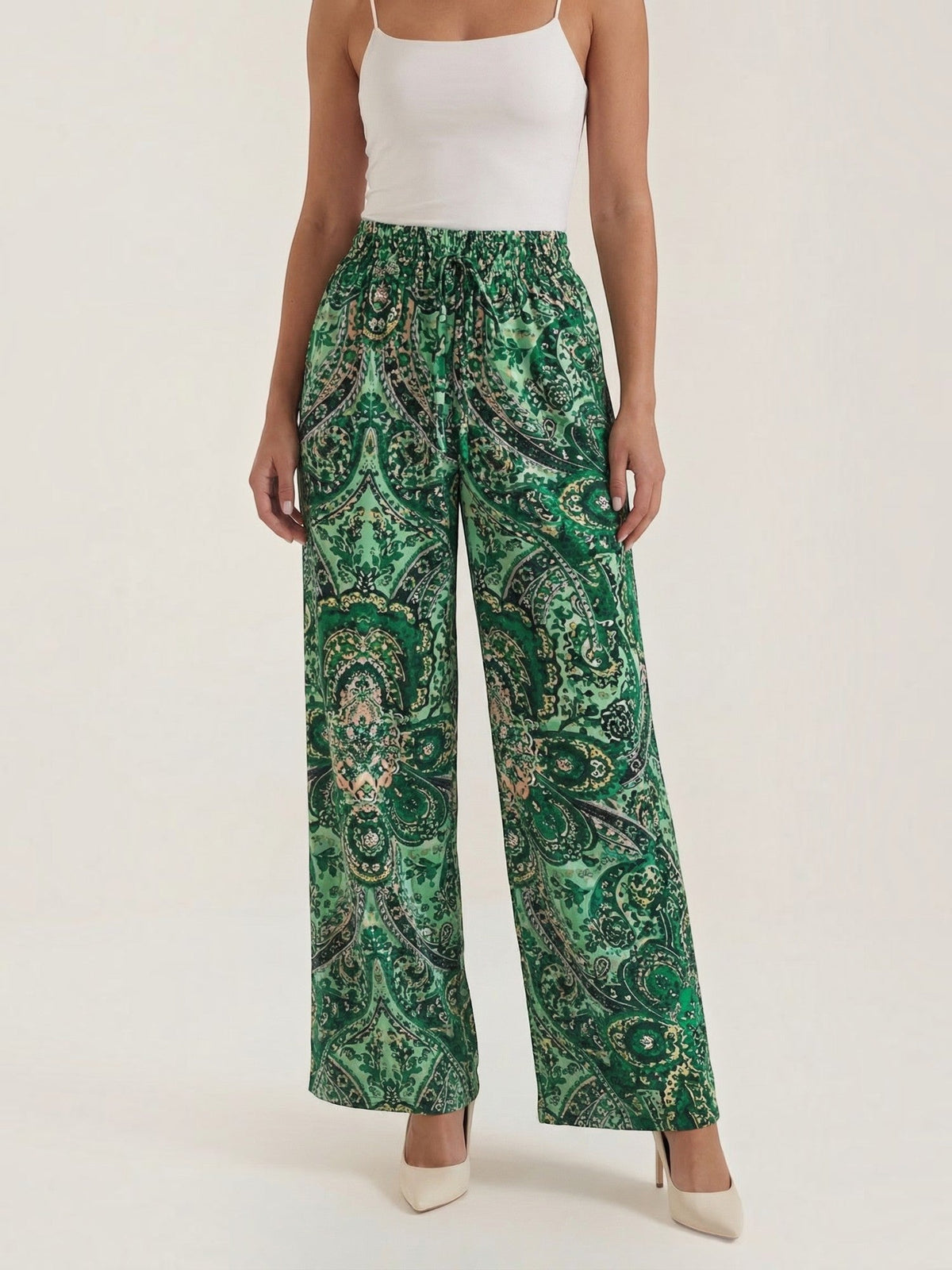 Weite Hose mit Paisley-Muster