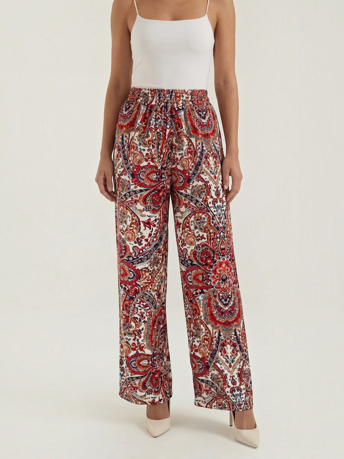 Weite Hose mit Paisley-Muster