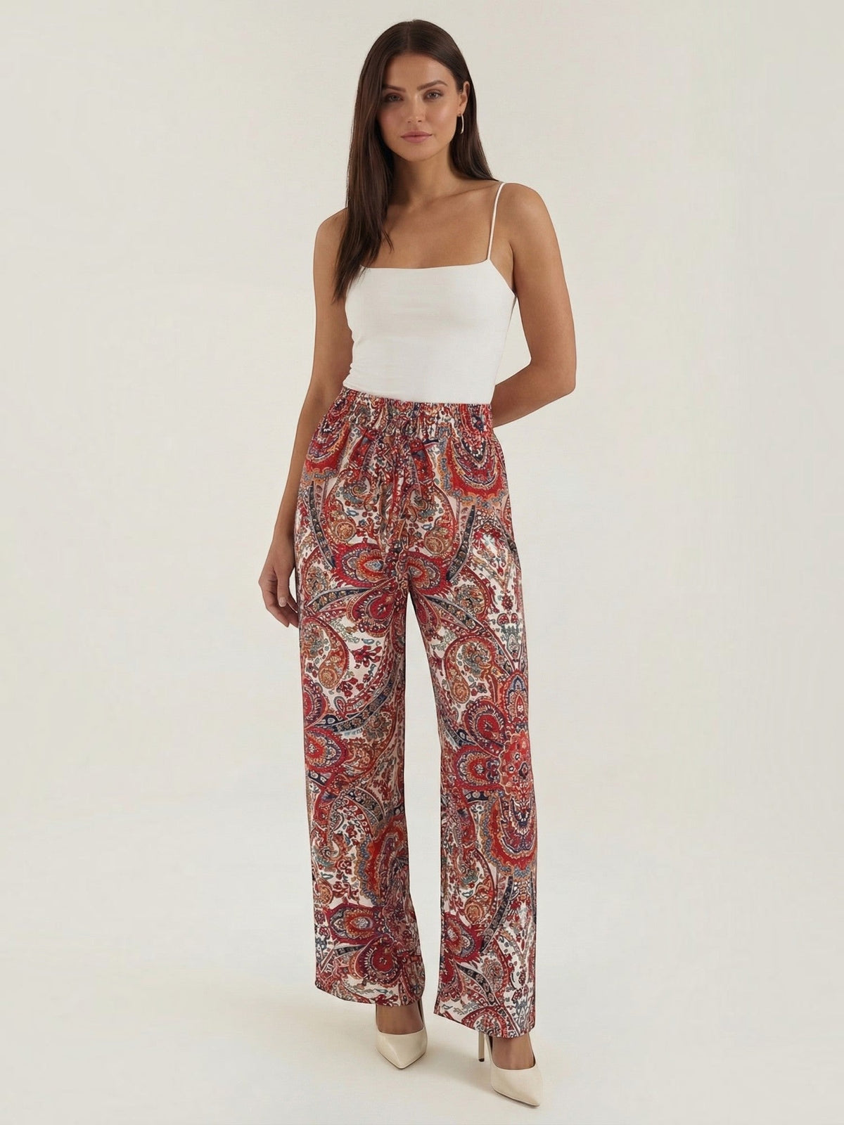 Weite Hose mit Paisley-Muster