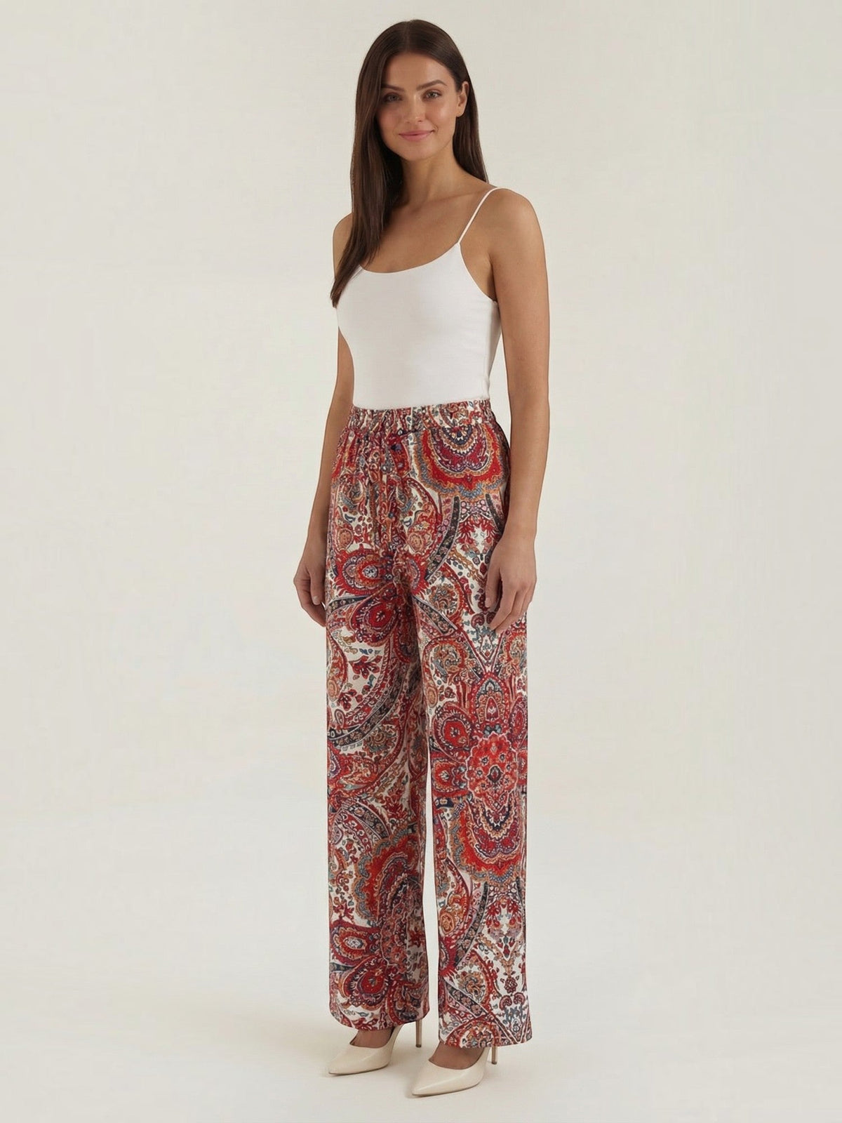 Weite Hose mit Paisley-Muster