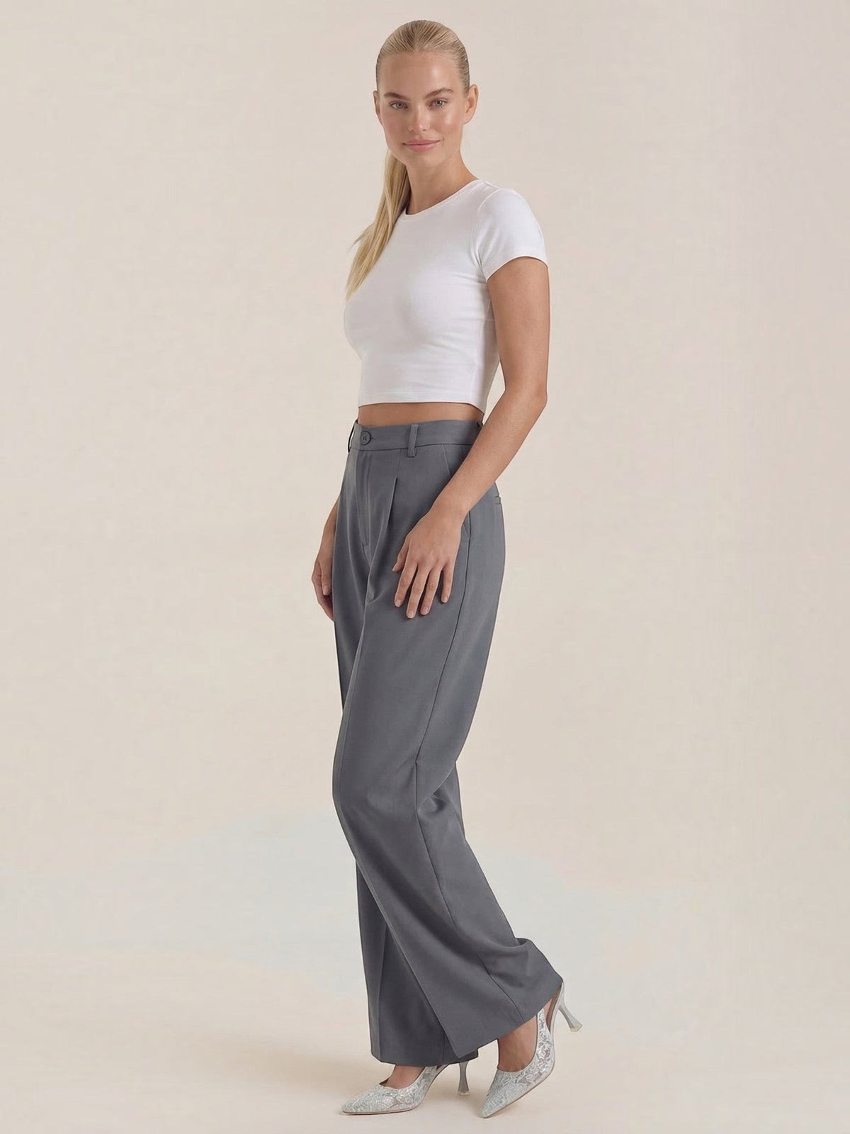 Plissierte Hose mit Seitentaschen