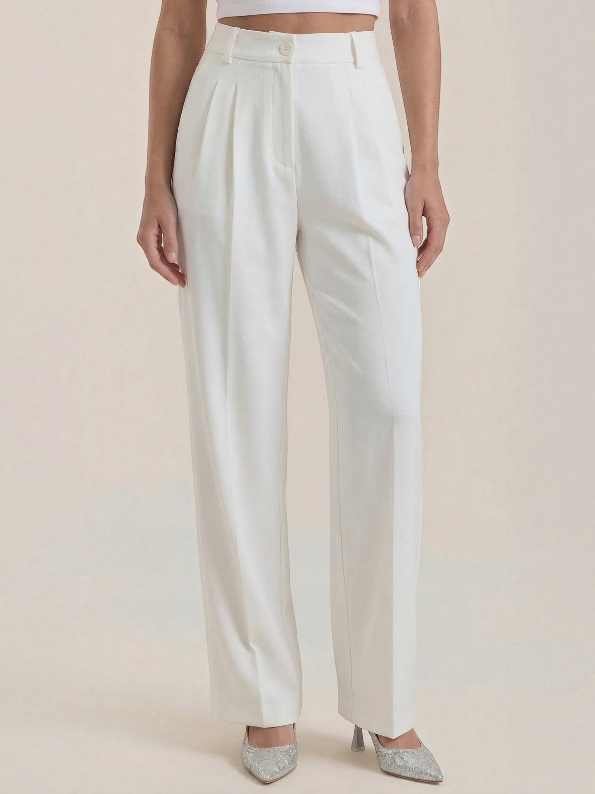 Plissierte Hose mit Seitentaschen