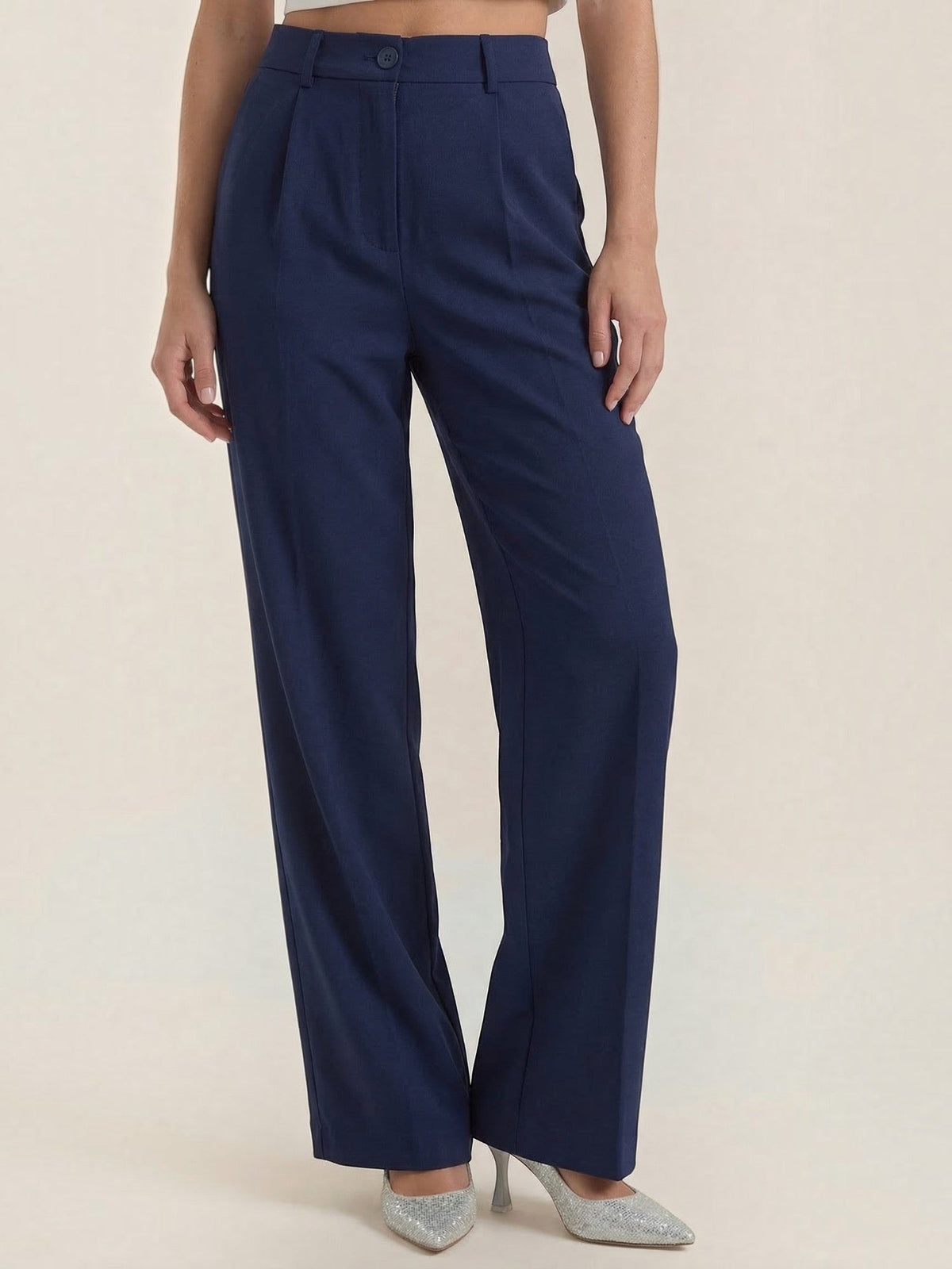 Plissierte Hose mit Seitentaschen