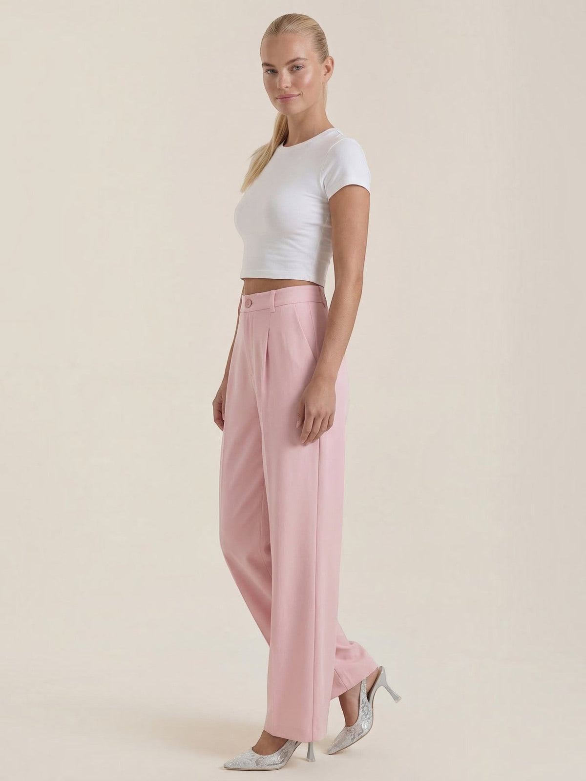 Plissierte Hose mit Seitentaschen