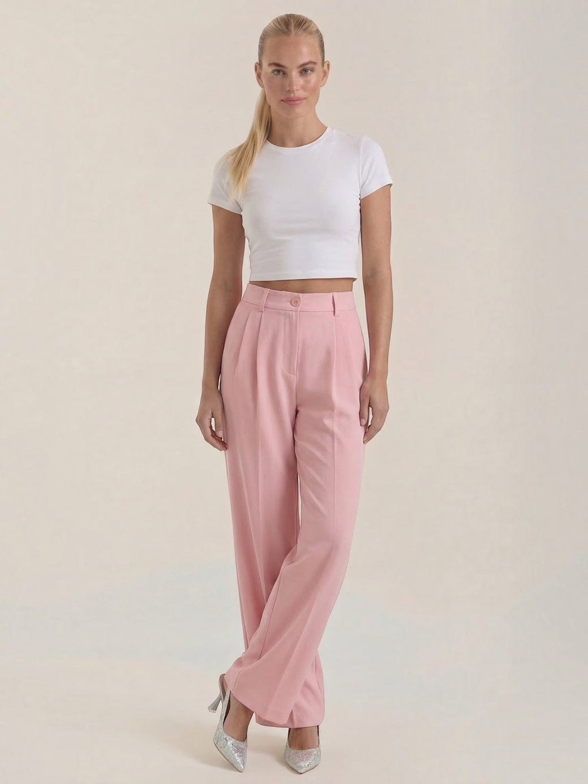 Plissierte Hose mit Seitentaschen